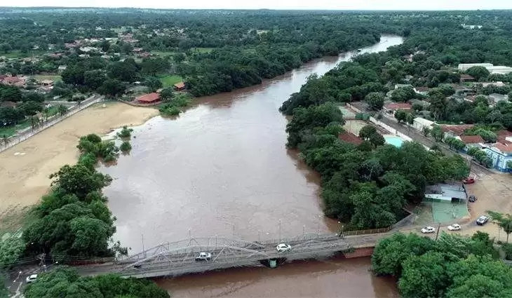 Alerta do Imasul aponta risco de inundação nos municípios de Coxim e de Aquidauana