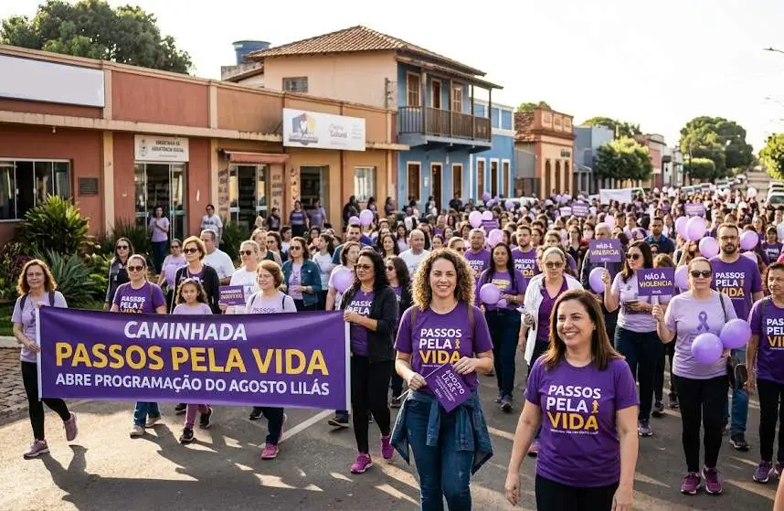São Gabriel do Oeste promove caminhada “Passos pela Vida” para abrir programação do Agosto Lilás